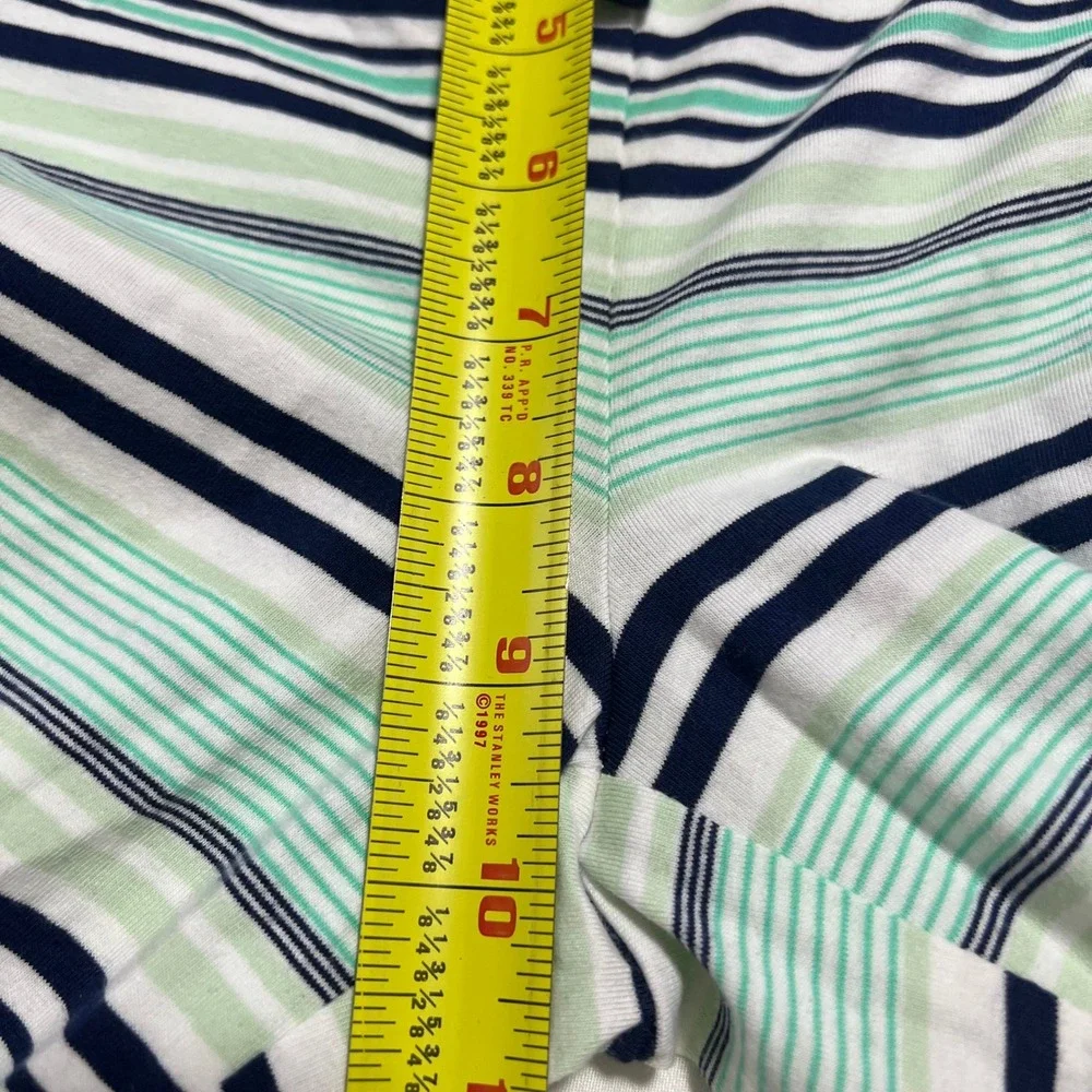 Jasmine & Ginger Womens Pajama Pants‎ Medium Green Navy Striped Cotton S62PJ300